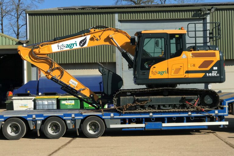 New Hyundai Excavator arriving at the farm